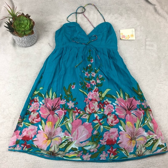 Energie Other - NWT Dress Energie summer floral girls sz M blue